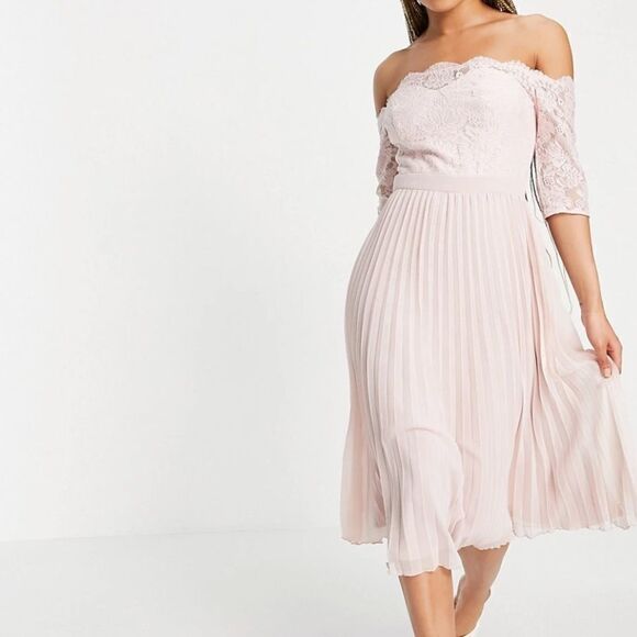 ASOS CHI CHI LONDON Rhiann Dress In Pink - Picture 1 of 4